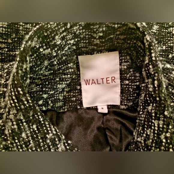 WALTER BAKER Tweed Jacket Coat Black Gary Wool Blends Marled Knit Snap Closure - Picture 8 of 12